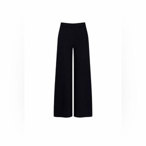 St. John Collection Wool Knit Wide Leg Flat Front Pants • Black‎ • Size 4